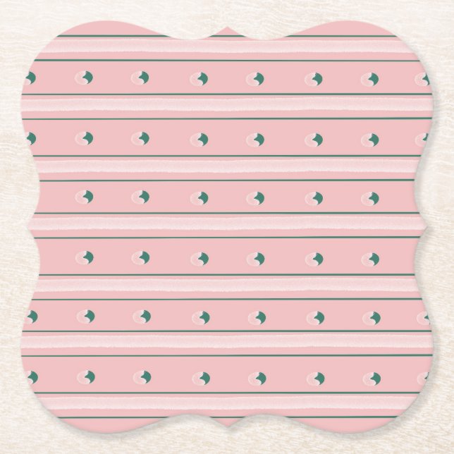 Pink Stripe Coaster Untersetzer (Vorderseite)