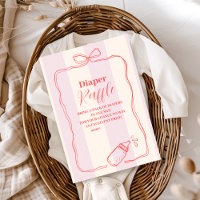 Pink Stripe Coquette Bow Diapper Raffle