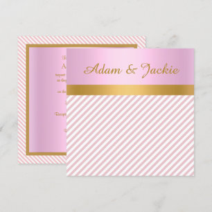 PINK STRIPE GOLD METALLIC WEDD VERLOBUNG EINLADUNG