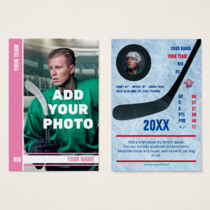 Pink Stripe Hockey Trading Card - Custom Stats