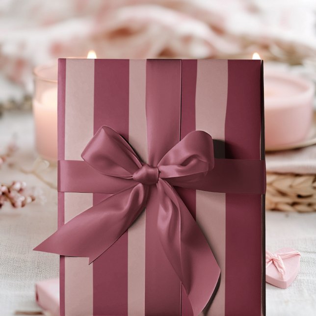 Pink Stripe Luxus | Elegant und stilvoll Geschenkpapier (Von Creator hochgeladen)