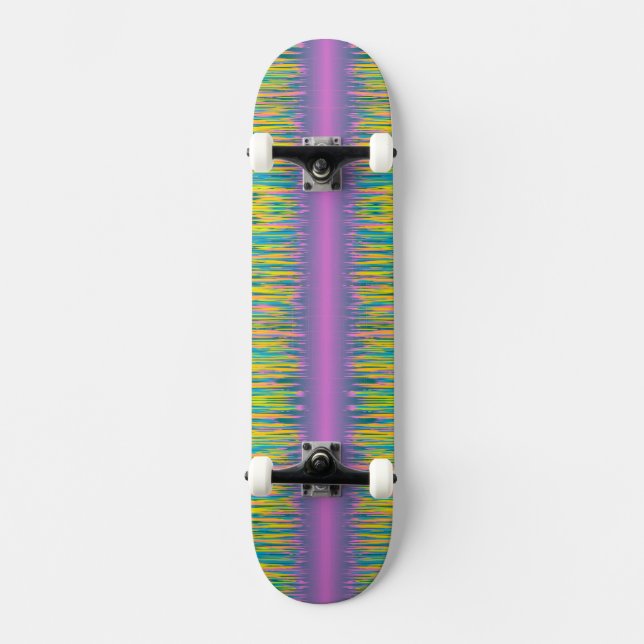 Pink Stripe Pastellfarben Paint Skateboard (Vorderseite)