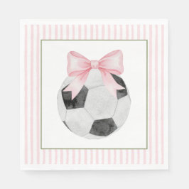 Pink Stripe Soccer Serviette