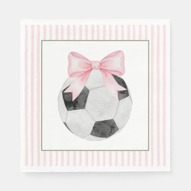 Pink Stripe Soccer  Serviette (Vorderseite)