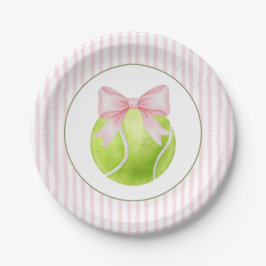 Pink Stripe Tennis Pappteller