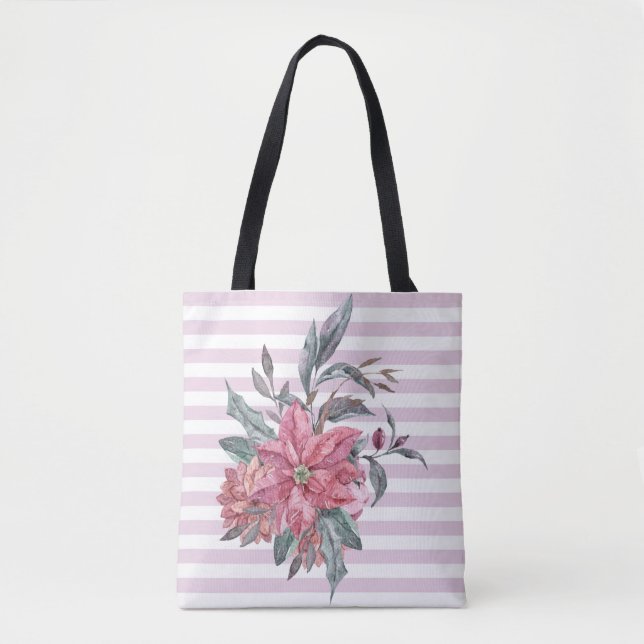 Pink Stripe Vintage Blumenmodekamera Tasche (Vorderseite)