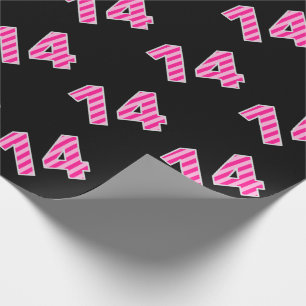 Pink Stripes 14 Event # (Geburtstag, Jahrestag) Geschenkpapier