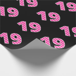 Pink Stripes 19 Event # (Geburtstag, Jahrestag) Geschenkpapier
