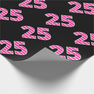 Pink Stripes 25 Event # (Geburtstag, Jahrestag) Geschenkpapier