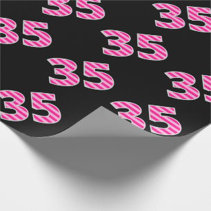 Pink Stripes 35 Event # (Geburtstag, Jahrestag) Geschenkpapier