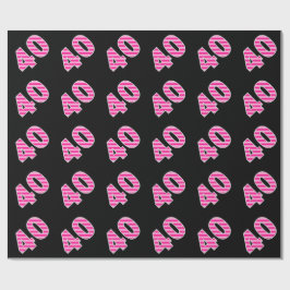 Pink Stripes 40 Event # (Geburtstag, Jahrestag) Geschenkpapier