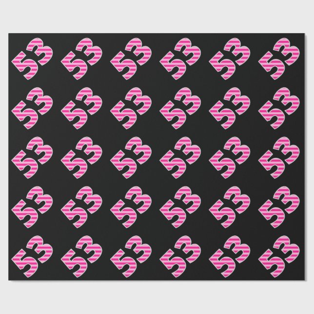Pink Stripes 53 Event # (Geburtstag, Jahrestag) Geschenkpapier (Flach)