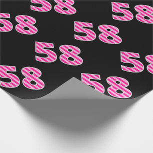 Pink Stripes 58 Event # (Geburtstag, Jahrestag) Geschenkpapier