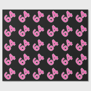 Pink Stripes 64 Event # (Geburtstag, Jahrestag) Geschenkpapier