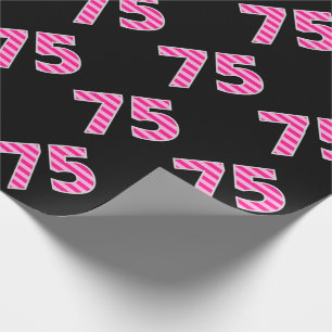 Pink Stripes 75 Event # (Geburtstag, Jahrestag) Geschenkpapier