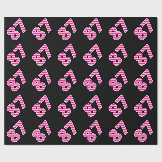 Pink Stripes 87 Event # (Geburtstag, Jahrestag) Geschenkpapier (Flach)