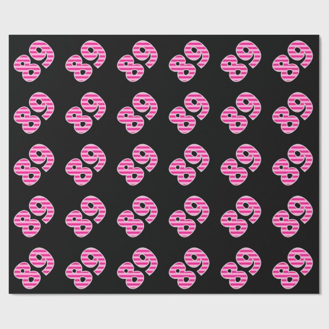 Pink Stripes 89 Event # (Geburtstag, Jahrestag) Geschenkpapier (Flach)