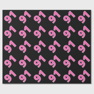 Pink Stripes 91 Event # (Geburtstag, Jahrestag) Geschenkpapier