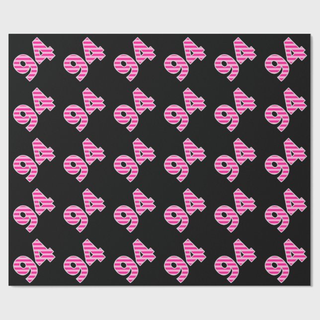 Pink Stripes 94 Event # (Geburtstag, Jahrestag) Geschenkpapier (Flach)