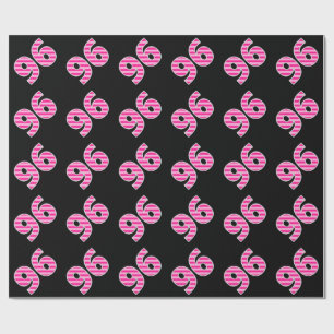 Pink Stripes 96 Event # (Geburtstag, Jahrestag) Geschenkpapier