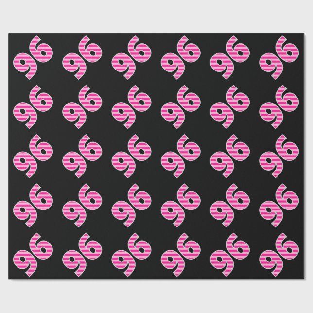 Pink Stripes 96 Event # (Geburtstag, Jahrestag) Geschenkpapier (Flach)