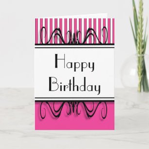 Pink Stripes alles- Gute zum Geburtstagkarte Karte