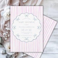 Pink Stripes Blue Hearts Vintag Babydusche
