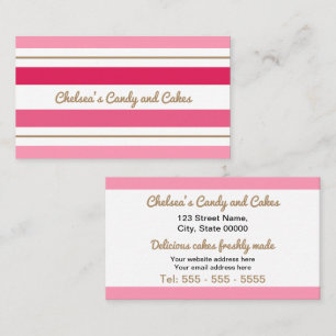 Pink Stripes Business Card Visitenkarte