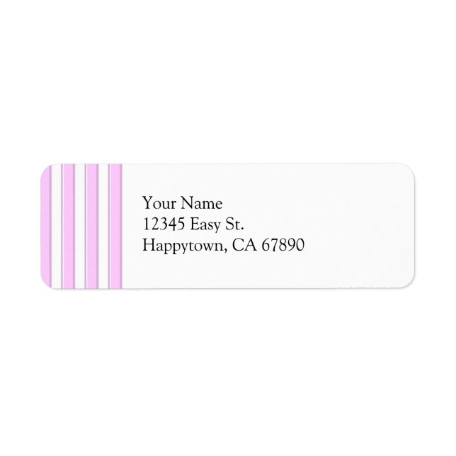 Pink Stripes Custom Label Template (Vorne)