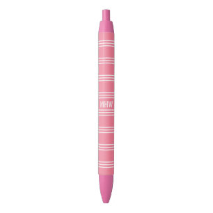 Pink Stripes custom monogram Pens Kugelschreiber