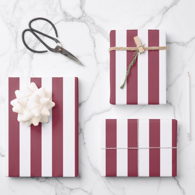 Pink Stripes Geburtstag Geschenkpapier Set (Vorderseite)