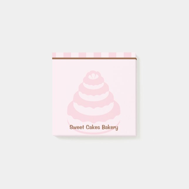 Pink Stripes Kuchengebäck Postit Notepad Post-it Klebezettel (Vorderseite)