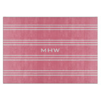 Pink Stripes, kundenspezifische Monogramm-Schnittt