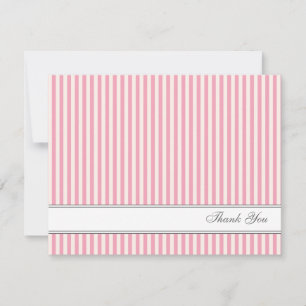 Pink Stripes Muster flach Danke Notizkarten Mitteilungskarte