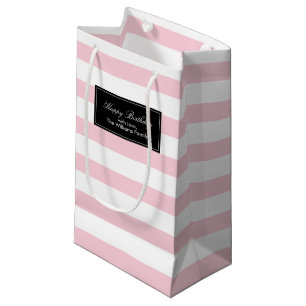 Pink Stripes Muster Personalisiert Kleine Geschenktüte