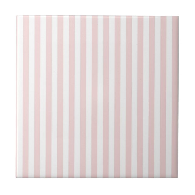 Pink Stripes Pattern Minimal Modern Spring Summer Fliese (Vorderseite)