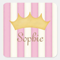 Pink Stripes Personalisiert Name Princess Crown