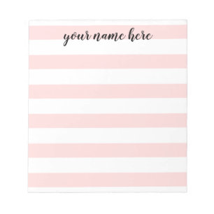 Pink Stripes Personalisiert Notepad Notizblock