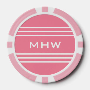 Pink Stripes Poker Pokerchips