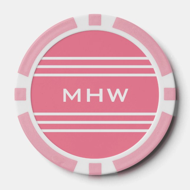 Pink Stripes Poker Pokerchips (Vorderseite)