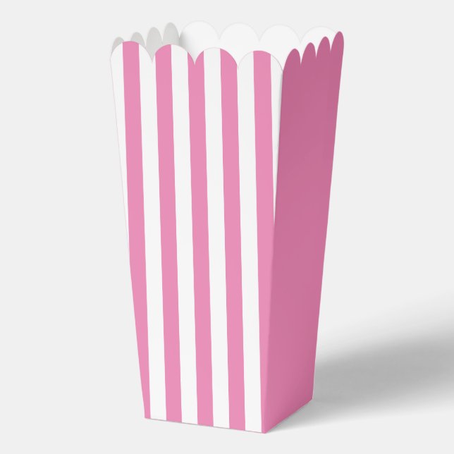 Pink Stripes Popcorn Gefälligkeitsbox Geschenkschachtel (Vorderseite)