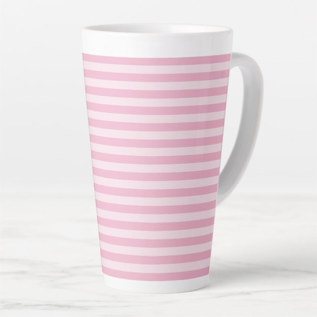 Pink Stripes Seamless Pattern Milchtasse (Rechte Ecke)