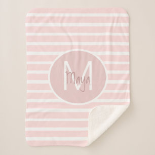 PINK STRIPES SHERPA BLANKET SHERPADECKE