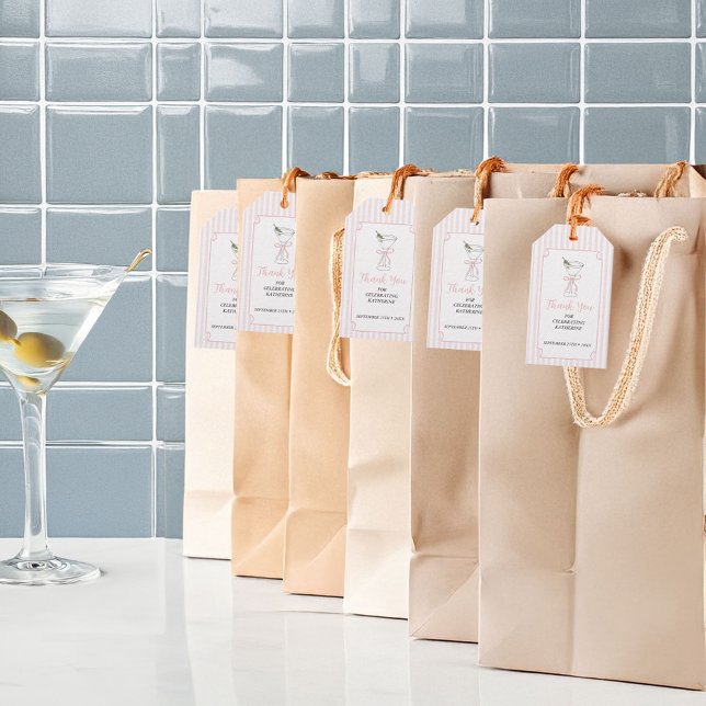 Pink Stripes Tini One ist auf dem Weg danke Geschenkanhänger (Von Creator hochgeladen)