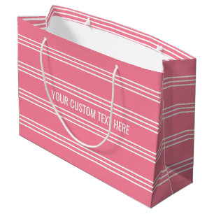 Pink Strips Tasche für Sondertexte Große Geschenktüte