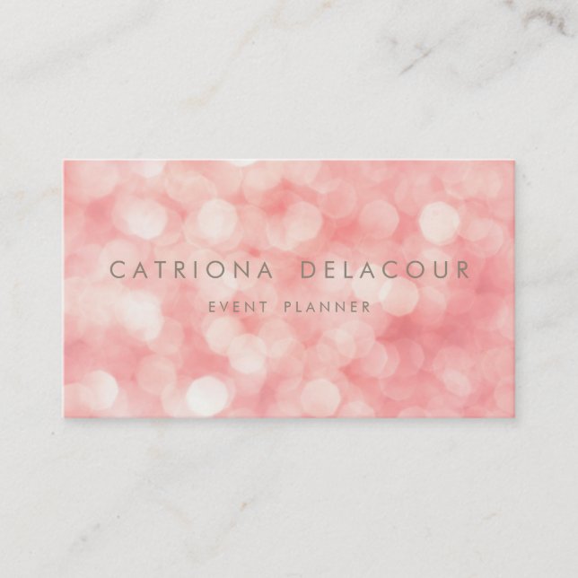Pink Subtile Glitzer Sparkle Bokeh Business Card Visitenkarte (Vorderseite)