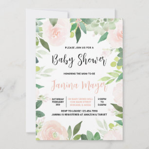 Pink Succulent Baby Dusche Einladung