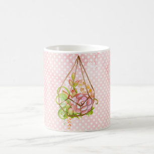 Pink Succulents Terrarium Kaffeetasse