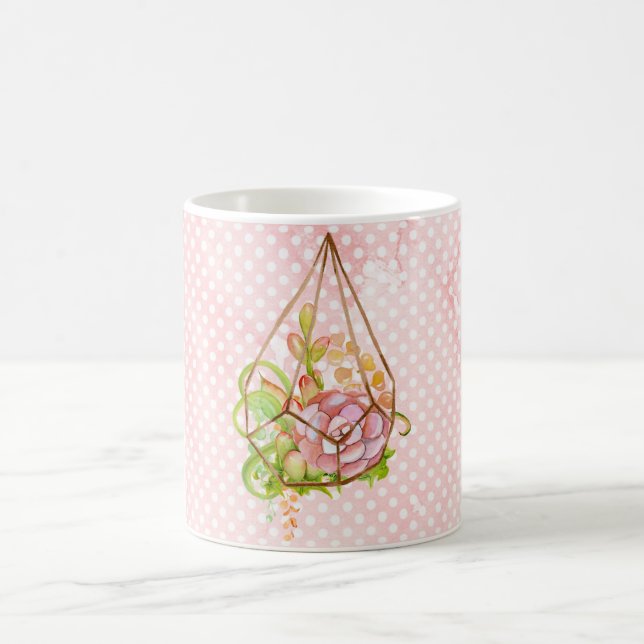 Pink Succulents Terrarium Kaffeetasse (Mittel)