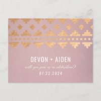 Pink Südwest Gleam Wedding Antwort Postkarte